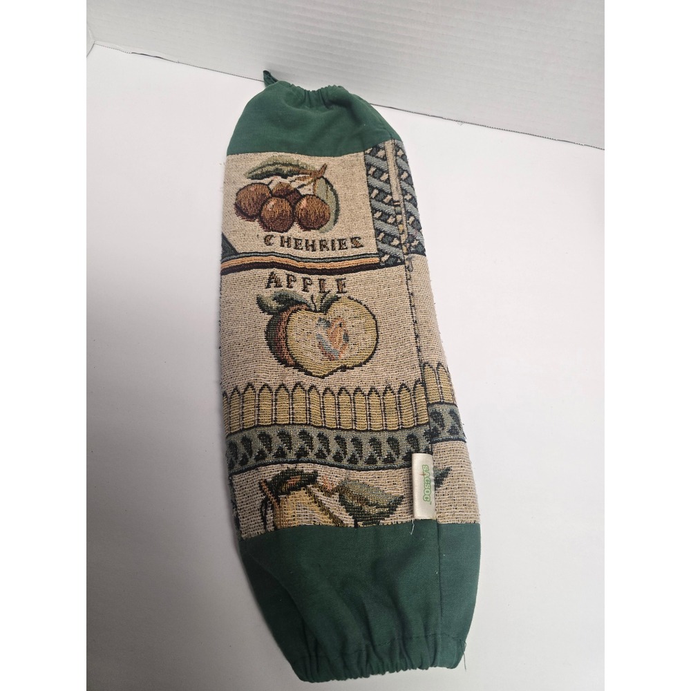 Vintage Cottagecore Brawny Sacsoc Plastic Bag Holder Tapestry Fruit Woven